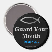 Guard Your Mouth gotGod316.com聖なる書物、 経典 マグネット (正面/裏面)