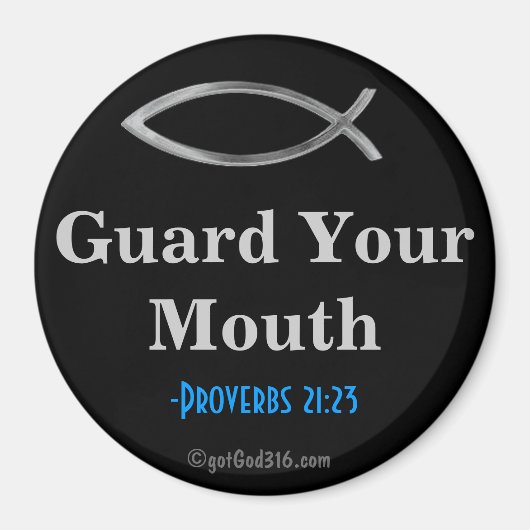 Guard Your Mouth gotGod316.com聖なる書物、 経典 マグネット (正面)