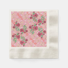 Guardanapo de Papel flores e joaninhas 縁ありカクテルナプキン