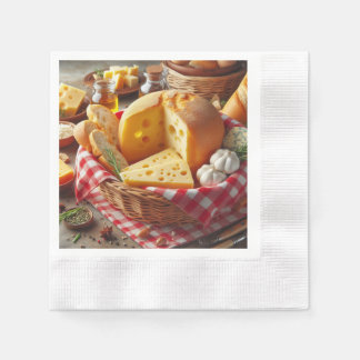 Guardanapo de Papel Personalizado Pães e Queijo 縁ありカクテルナプキン