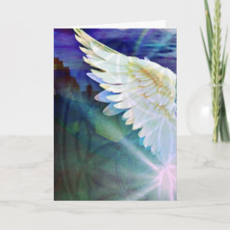 Guardian Angel Indigo Wing – Blank Greeting カード