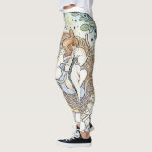 Guardian Angel Mother and Baby Cat Design Leggings レギンス (左)