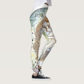 Guardian Angel Mother and Baby Cat Design Leggings レギンス (右)