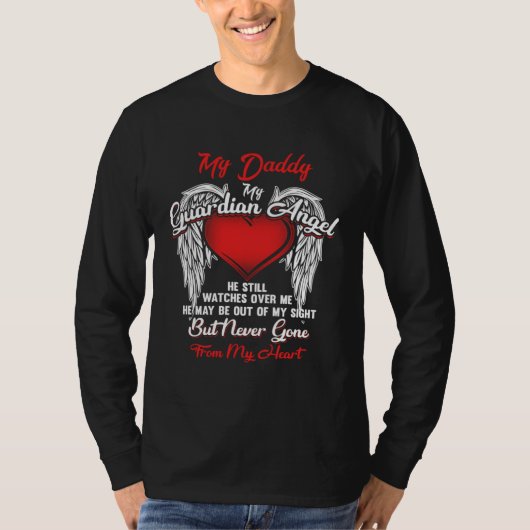 Guardian Angel My Daddy Christmas He Watches Over  Tシャツ (正面)