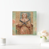 Guardian Angel painting clock スクエア壁時計 (ホーム)