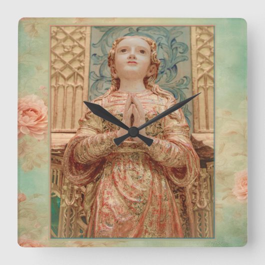 Guardian Angel painting clock スクエア壁時計 (正面)