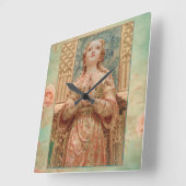 Guardian Angel painting clock スクエア壁時計 (傾斜)