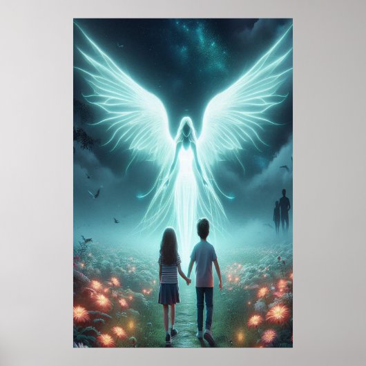Guardian Angel + Two Children Walking a Dark Path ポスター (正面)