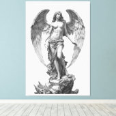Guardian Angel: White Marble Sculpture キャンバスプリント (インサイチュ (ウッドフロア))