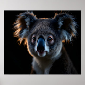 Guardian Calm Koala – Cinematic Night Wildlife Por ポスター
