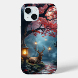 Guardian of the Maple Path: Sacred Stag's Rest iPhone 15ケース