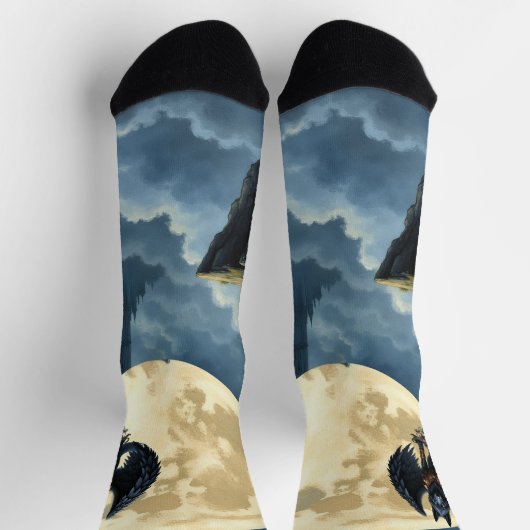 Guardian of the Moon – The Black Winged Wolf ソックス (上部)