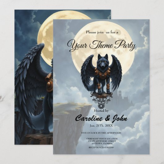 Guardian of the Moon – The Black Winged Wolf. 招待状 (正面/裏面)