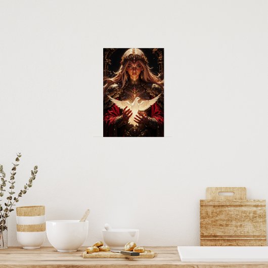 Guardian Priestess Magical Wall Art ポスター (キッチン)