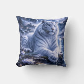 Guardian White Tiger – Silent Strength and Gentle  クッション (正面)