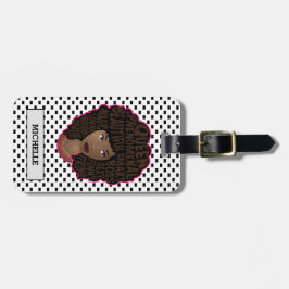 Guaring Black Women, Black & White水玉模様 ラゲッジタグ