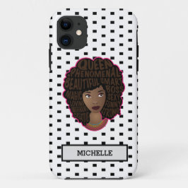 Guaring Black Women, Black & White水玉模様 iPhone 16ケース