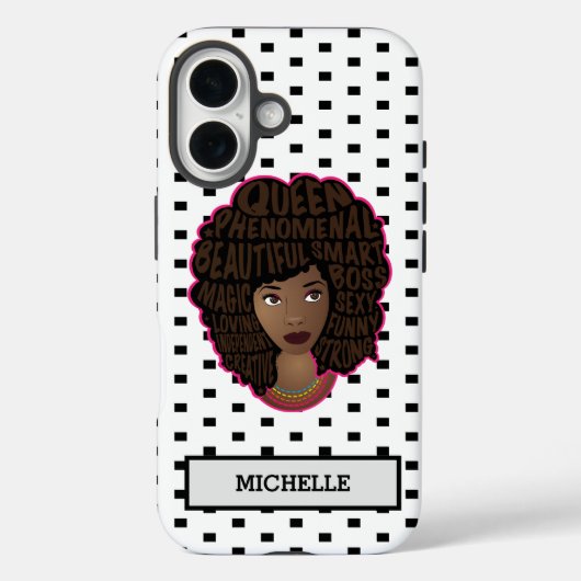 Guaring Black Women, Black & White水玉模様 Case-Mate iPhoneケース (裏面)