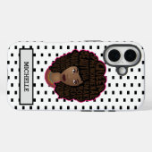 Guaring Black Women, Black & White水玉模様 Case-Mate iPhoneケース (裏面 (横))