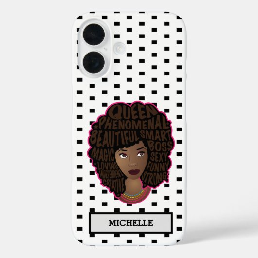 Guaring Black Women, Black & White水玉模様 Case-Mate iPhoneケース (裏面)