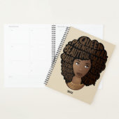 Guaring Black Women, Natural Hair,ベージュ プランナー手帳 (ディスプレー)
