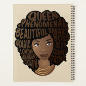 Guaring Black Women, Natural Hair,ベージュ プランナー手帳 (裏面)