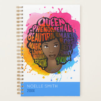Guaring Black Women Natural Hair Waterカラー プランナー手帳