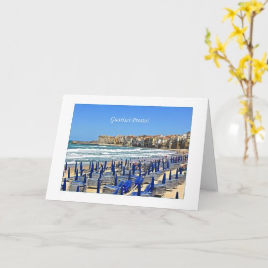 Guarisciのプレスト-イタリア語の井戸をすぐに得て下さい カード (黄色い花)