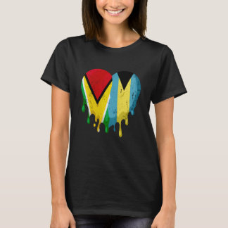 Guatemala Bahamas Flag Heart Citizen Grown Patriot Tシャツ