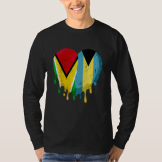 Guatemala Bahamas Flag Heart Citizen Grown Patriot Tシャツ