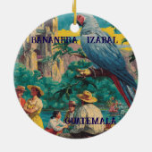 GUATEMALA, BANANERA IZABAL Retro poster セラミックオーナメント (裏面)