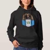 Guatemala Flag Afghan Hound Dog In Pocket パーカ (正面)