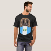 Guatemala Flag Afghan Hound Dog In Pocket Tシャツ (正面フル)