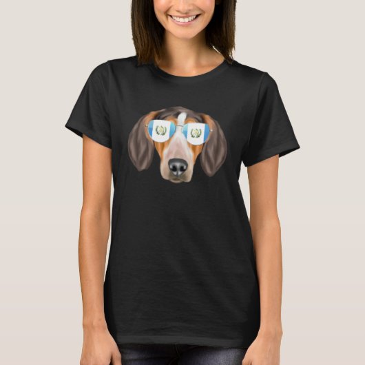 Guatemala Flag American English Coonhound Guatemal Tシャツ (正面)