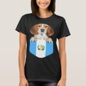 Guatemala Flag Beagle Dog In Pocket Tシャツ (正面)