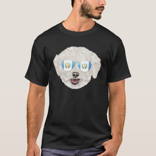 Guatemala Flag Bichons Frise Dog Guatemala Pocket Tシャツ (正面)