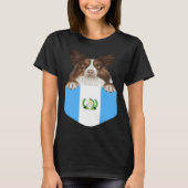 Guatemala Flag Collie Dog In Pocket Tシャツ (正面)