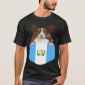 Guatemala Flag Collie Dog In Pocket Tシャツ (正面)