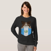 Guatemala Flag Collie Dog In Pocket Tシャツ (正面フル)