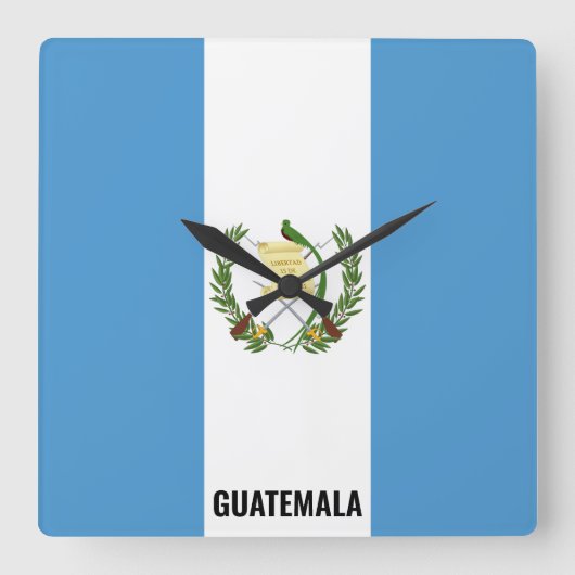 Guatemala Flag Dazzling Patriotic スクエア壁時計 (正面)