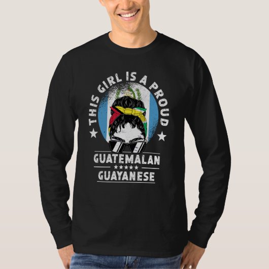 Guatemala Flag Guyana Grown Women Girl Citizen Pri Tシャツ (正面)