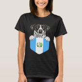 Guatemala Flag Pointer Dog In Pocket Tシャツ (正面)