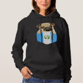 Guatemala Flag Pug Dog In Pocket パーカ (正面)
