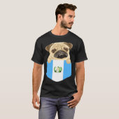 Guatemala Flag Pug Dog In Pocket Tシャツ (正面フル)