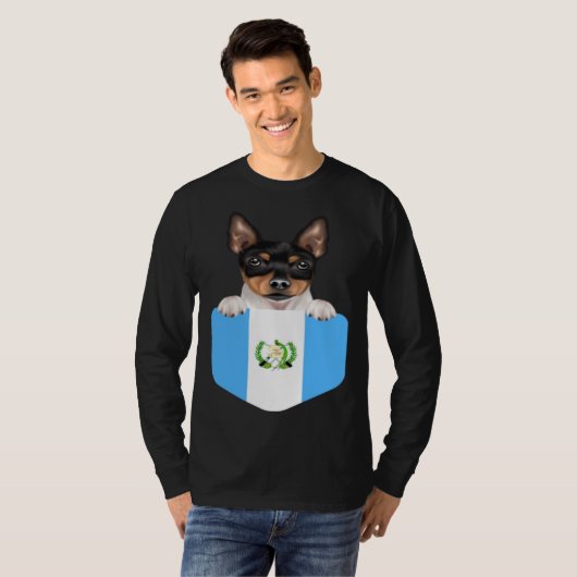 Guatemala Flag Toy Fox Terrier Dog In Pocket Tシャツ (正面フル)