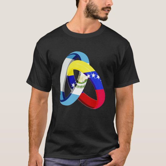 Guatemala Flag Venezuela Grown Ring Marriage Weddi Tシャツ (正面)