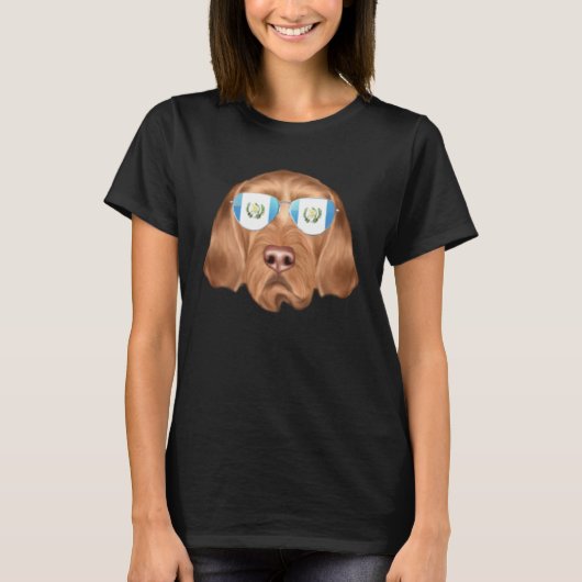 Guatemala Flag Wirehaired Vizsla Dog Guatemala Poc Tシャツ (正面)