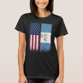Guatemala Guatemalan American Flags Proud USA Tシャツ (正面)