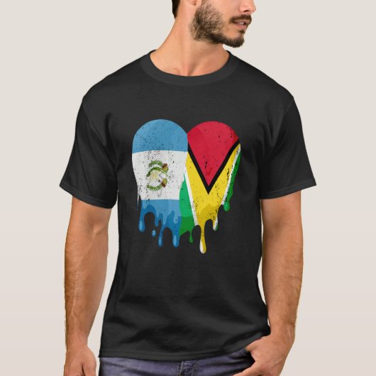 Guatemala Guayana Flag Heart Citizen Grown Patriot Tシャツ (正面)
