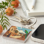 GUATEMALA, HUEHUETENANGO Retro poster キーホルダー (正面右)